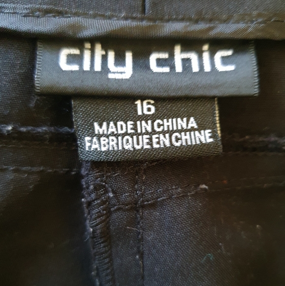 City Chic Black Trousers Size 16 - Picture 3 of 4